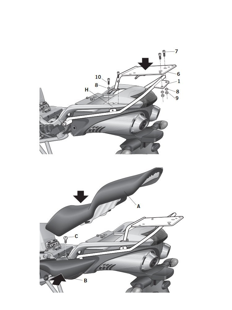 Stelaż pod kufer centralny Shad Yamaha Fazer FZ6 N/S 600 (04-12)