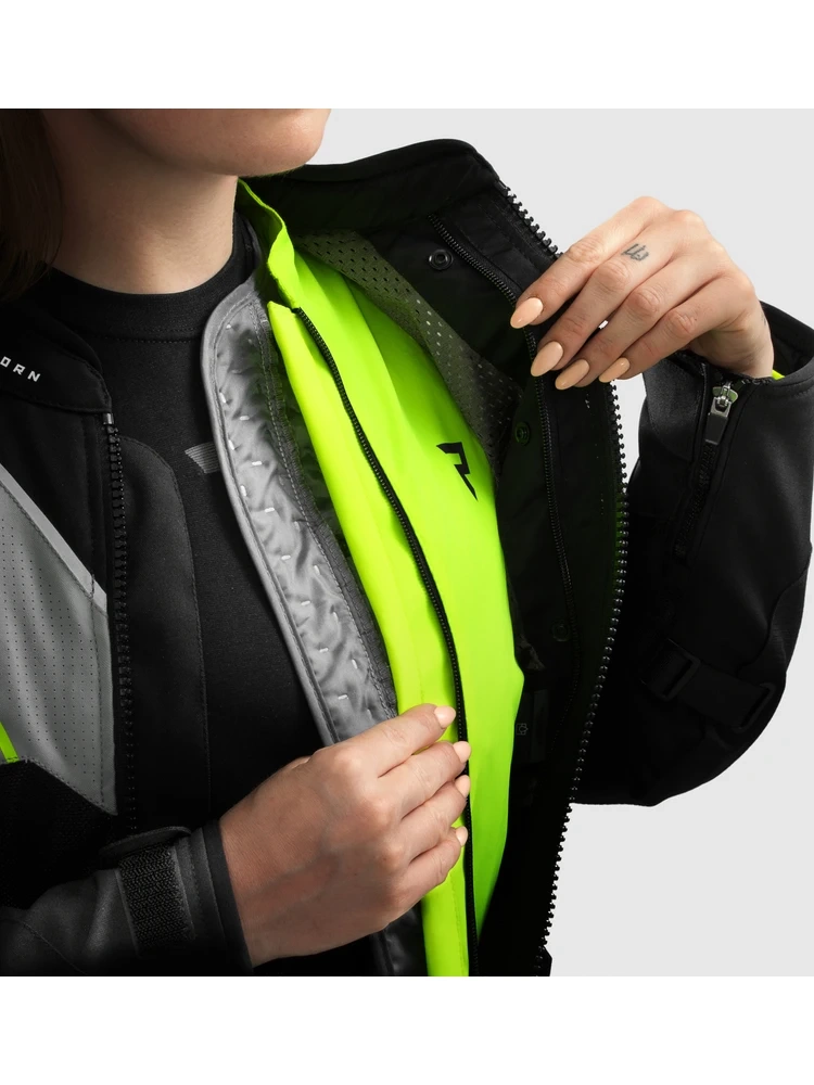 Kurtka motocyklowa damska tekstylna Rebelhorn Hiflow V czarno-szaro-żółta