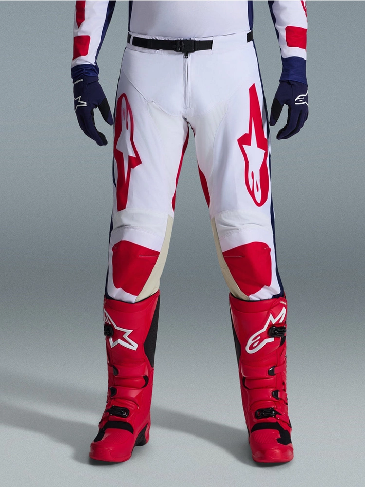 Spodnie cross Alpinestars MX Racer Riway biało-czerwono-niebieskie