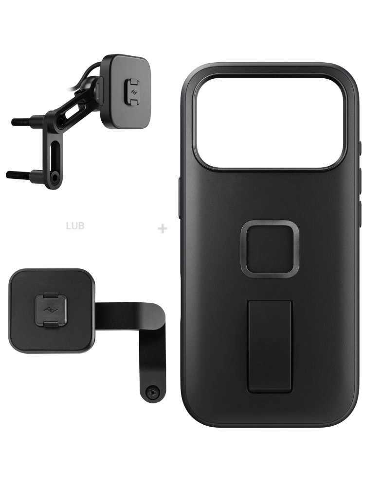 Zestaw na motocykl: etui Peak Design Mobile Everyday Clarino Loop iPhone 17 Pro z mocowaniem motocykla