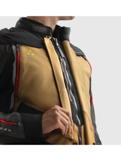 Kurtka motocyklowa tekstylna Rebelhorn Hardy 3.0 brązowo-szaro-czerwona