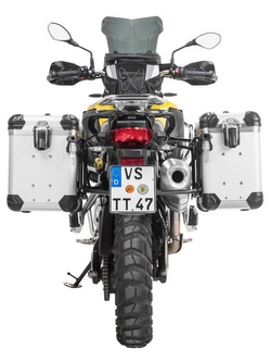 Zestaw: kufry boczne z anodowanego aluminium srebrne "And-S" Zega Evo + stelaże czarne Touratech BMW F850GS/ Adventure/ F750GS/ F900GS Adventure/ F800GS (24-) (38+45L)