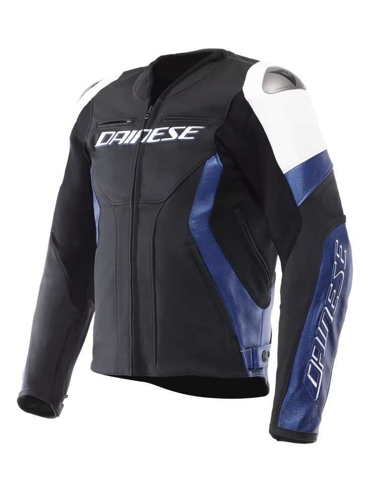 Kurtka motocyklowa skórzana Dainese Racing 5 czarno-biało-niebieska