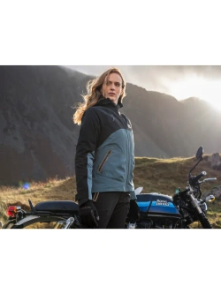 Kurtka motocyklowa tekstylna damska Knox Modra przeciwdeszczowa czarno-niebieska