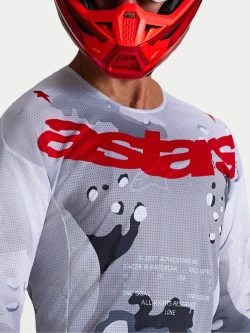 Bluza cross Alpinestars MX Racer Air Lone biało-szaro-czerwona