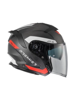 Kask otwarty Premier JT5 Carbon MA 2 BM czarno-biało-czerwony
