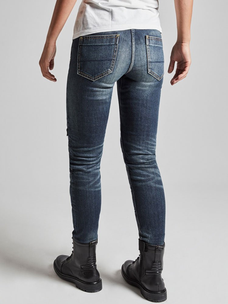 Jeansy motocyklowe damskie Spidi J-Tracker Lady długie ciemnoniebieskie