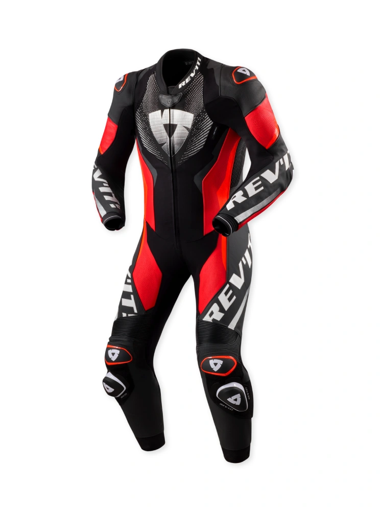 Kombinezon motocyklowy jednoczęściowy REV’IT! Hyperspeed 3 czarno-fluo czerwony