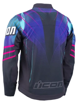 Kurtka motocyklowa tekstylna Icon Merc3 Synthwave Lazer Cobra™ czarna