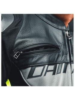 Kurtka motocyklowa skórzana Dainese Racing 4 szaro-czarna