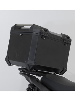 Zestaw: kufer centralny czarny TRAX ADV + stelaż Street-rack SW-Motech Kawasaki Versys 1000 (12-) [pojemność 38 L]