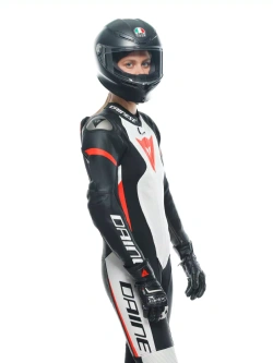 Kombinezon motocyklowy jednoczęściowy damski Dainese Grobnik czarno-czerwono-biały