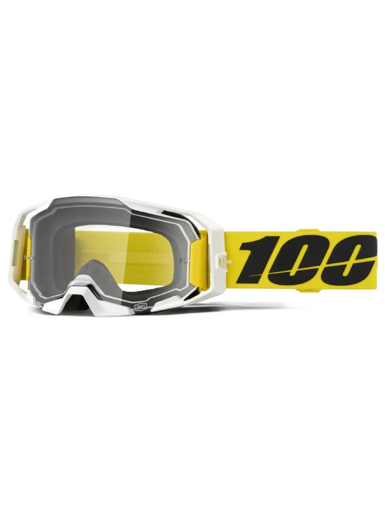 Gogle motocyklowe 100% ARmatic z przeźroczystą szybką żółte