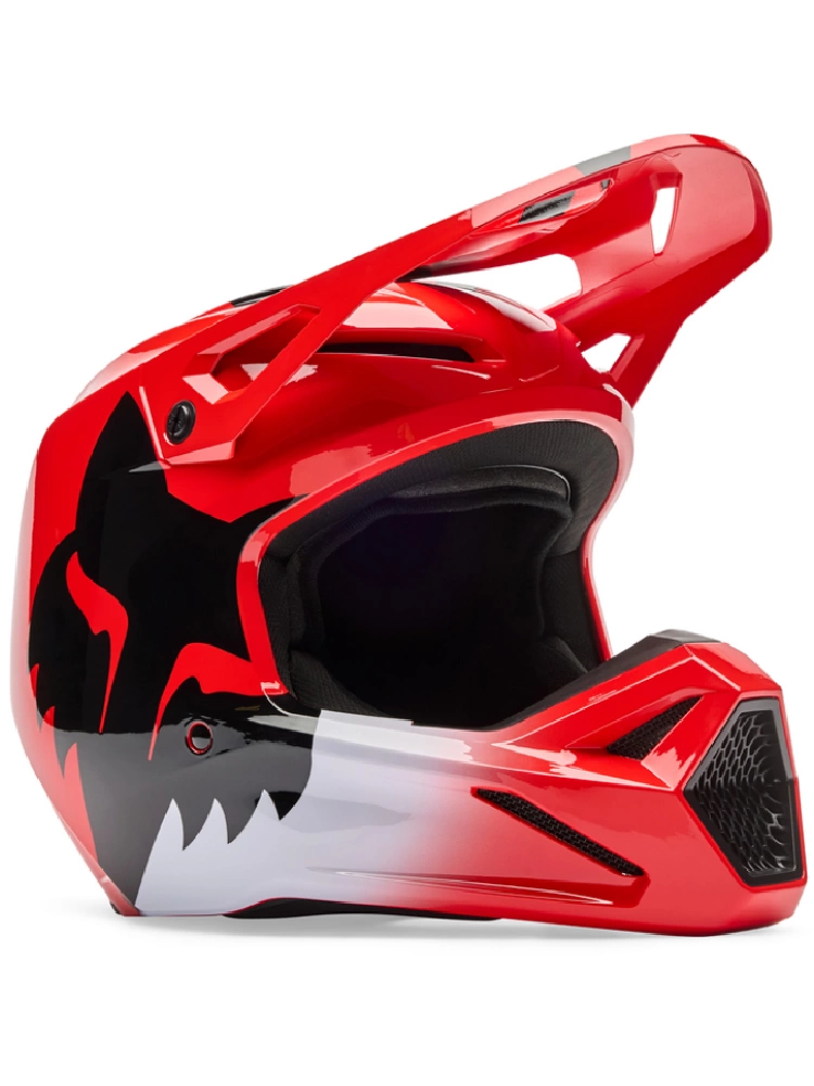 Kask enduro Fox V1 Shield czerwono-szaro-czarny