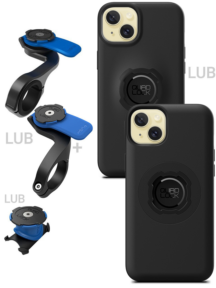Zestaw rowerowy: etui na telefon iPhone 15 Plus + mocowanie Quad Lock