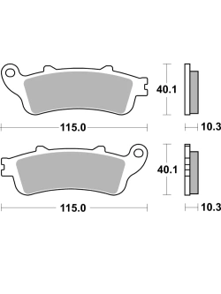Klocki hamulcowe Brembo SP Honda GL 1800 Goldwing (01-) [na tył, kpl. na 1 tarczę, 40,1 x 115 mm]
