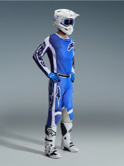 Spodnie cross Alpinestars MX Race Air niebiesko-białe