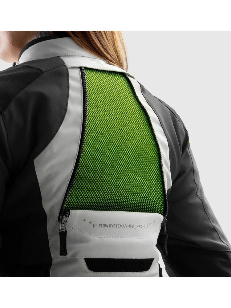 Kurtka motocyklowa damska tekstylna Rebelhorn Hardy 3.0 czarno-szaro-żółta