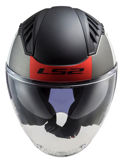 Kask otwarty LS2 OF600 Copter II Urbane biało-szaro-czerwony matowy