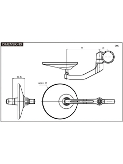 Lusterko motocyklowe Daytona D-Mirror-3 do montażu na końcu manetki czarne [adapter]