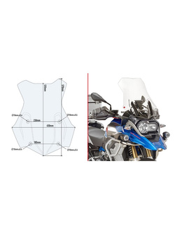 Przezroczysta szyba GIVI BMW R 1250 GS [19-21] + mocowanie 