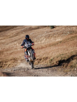 Spodnie motocyklowe tekstylne Klim Badlands Pro niebiesko-czerwone