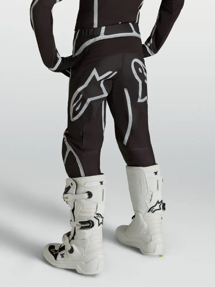 Spodnie cross dziecięce Alpinestars MX Fluid Apex V2 czarno-srebrne