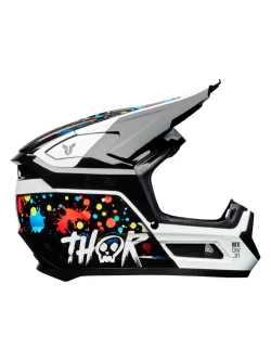Kask enduro Thor Youth Fleet czarno-biało-czerwony