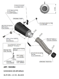 Tłumik motocyklowy LeoVince LV-10 Black Edition Kawasaki ZX-6R Ninja (09-16, 19-20, 24-) stal nierdzewna] 