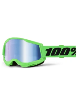 Gogle motocyklowe 100% Strata 2 z szybką lustrzaną zielone