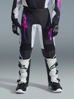 Spodnie cross dziecięce Alpinestars MX Fluid Grid czarno-szaro-fioletowe
