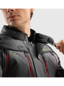 Kurtka motocyklowa tekstylna Rebelhorn Hardy 3.0 czarno-szaro-czerwona