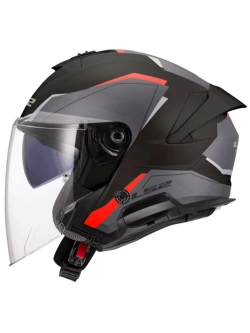 Kask otwarty LS2 OF618 Verso II czarno-szaro-czerwony