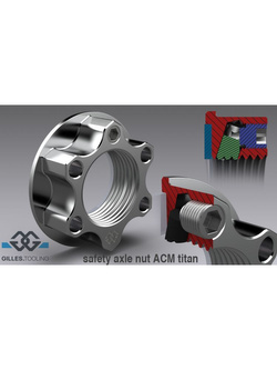 Nakrętka tylnej osi GILLES ACM-24-15 tytanowa srebrna [gwint M24 x 1.5"]