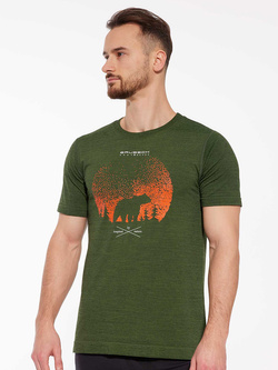 Koszulka termoaktywna z krótkim rękawem Brubeck Outdoor Wool Pro zielona