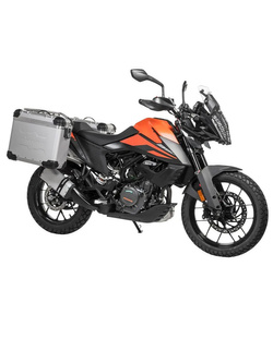 Zestaw: kufry boczne srebrne "And-S" Zega Evo + stelaże Touratech KTM 390 Adventure [poj.: 31+38l]