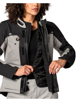 Kurtka motocyklowa damska tekstylna REV’IT! Outback 5 H2O szaro-czarna