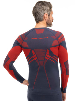 Bluza termoaktywna Brubeck Dry ciemnoniebiesko-czerwona