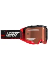 Gogle motocyklowe Leatt Velocity 5.5 z przyciemnianą różową szybą, czarno-czerwone