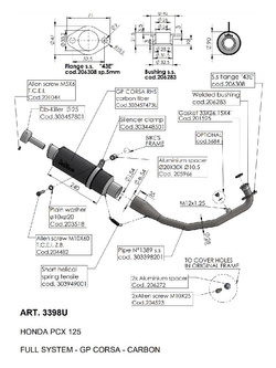 Tłumik motocyklowy LeoVince GP Corsa Honda PCX 125 (21-24) [włókno węglowe]