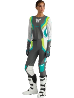 Rękawice cross damskie Thor Sportmode Iconic szaro-niebieskie