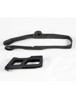 Komplet ślizg+prowadnica łańcucha UFO do Kawasaki KXF 250 (17-20), KXF 450 (16-18) czarny
