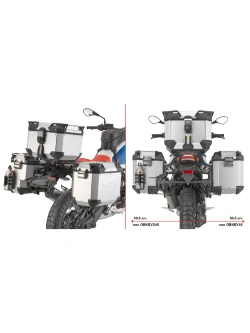 Stelaż asymetrycznych kufrów bocznych Trekker Outback Monokey Cam-Side GIVI PL One-Fit BMW R 12 G/S (25-)[mocowany do stelaża centralnego] 