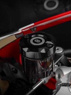 Pokrywa zbiornika płynu hamulcowego przedniego GILLES aluminiowa czarna