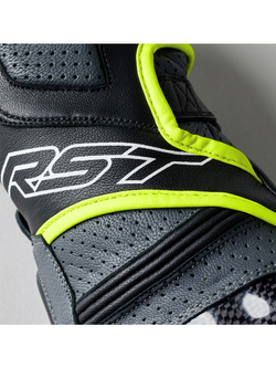 Rękawice motocyklowe skórzane RST Fulcrum czarno-żółte-fluo