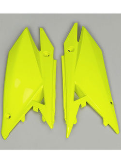Osłony boczne tylne UFO do Suzuki RMZ 250 (19-), RMZ 450 (18-) żółte-fluo
