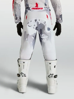 Spodnie cross dziecięce Alpinestars MX Fluid Lone biało-szaro-czerwone