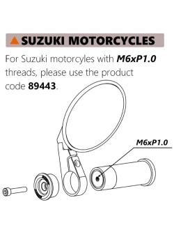 Końcówki kierownicy Daytona D-Mirror do motocykli Suzuki czarne