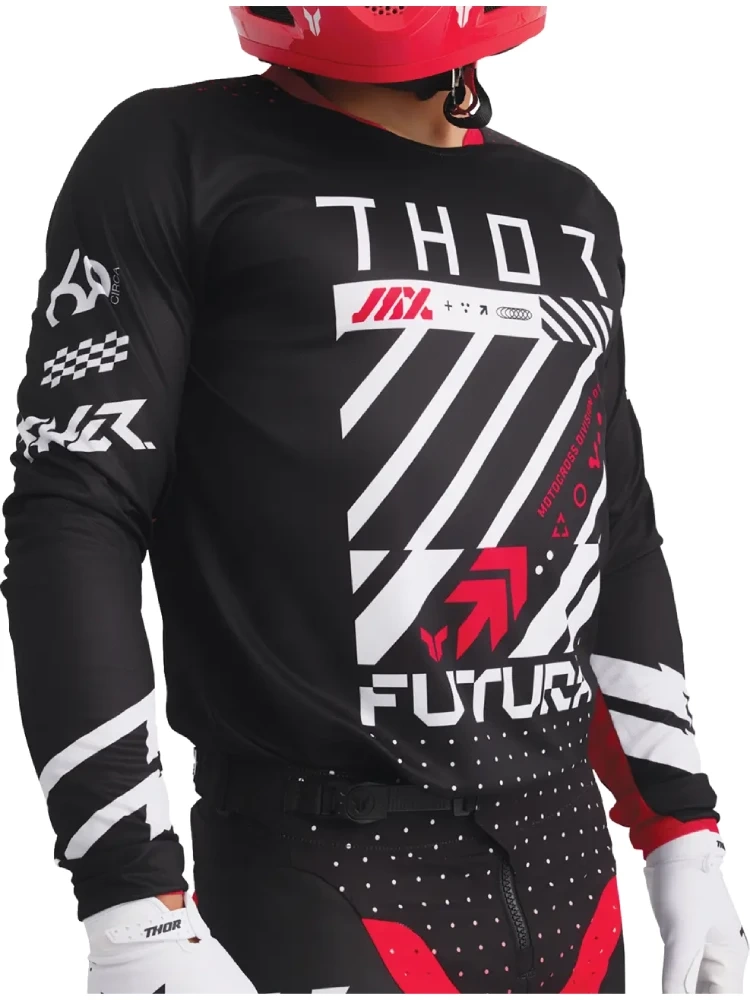 Bluza enduro Thor Launchmode Futura czarno-czerwona