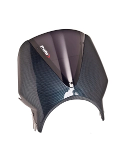 Półowiewka motocyklowa PUIG Vison Kawasaki, Honda, Moto Guzzi, Royal Enfiled, Suzuki, Triumph, Yamaha (wybrane modele) stylizowana na carbon z mocno przyciemnianą szybą